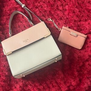 Dune London Cream and Nude Pink Handbag Purse With Detachable Strap and Wallet